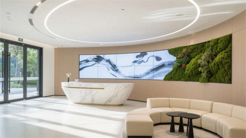 綠意融科技，合肥1500平辦公室裝修設(shè)計效果圖